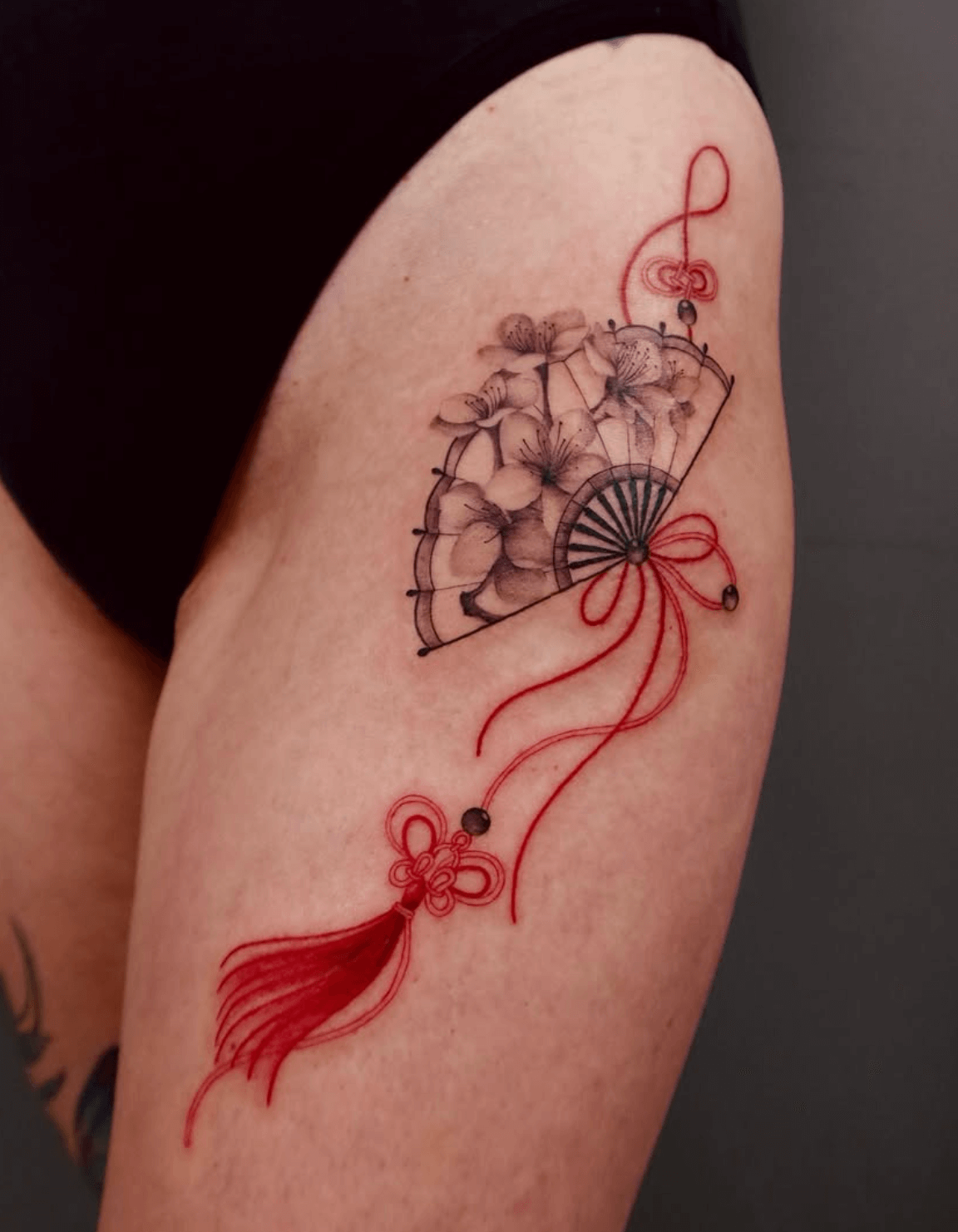 Ornamental Fan and Blossoms