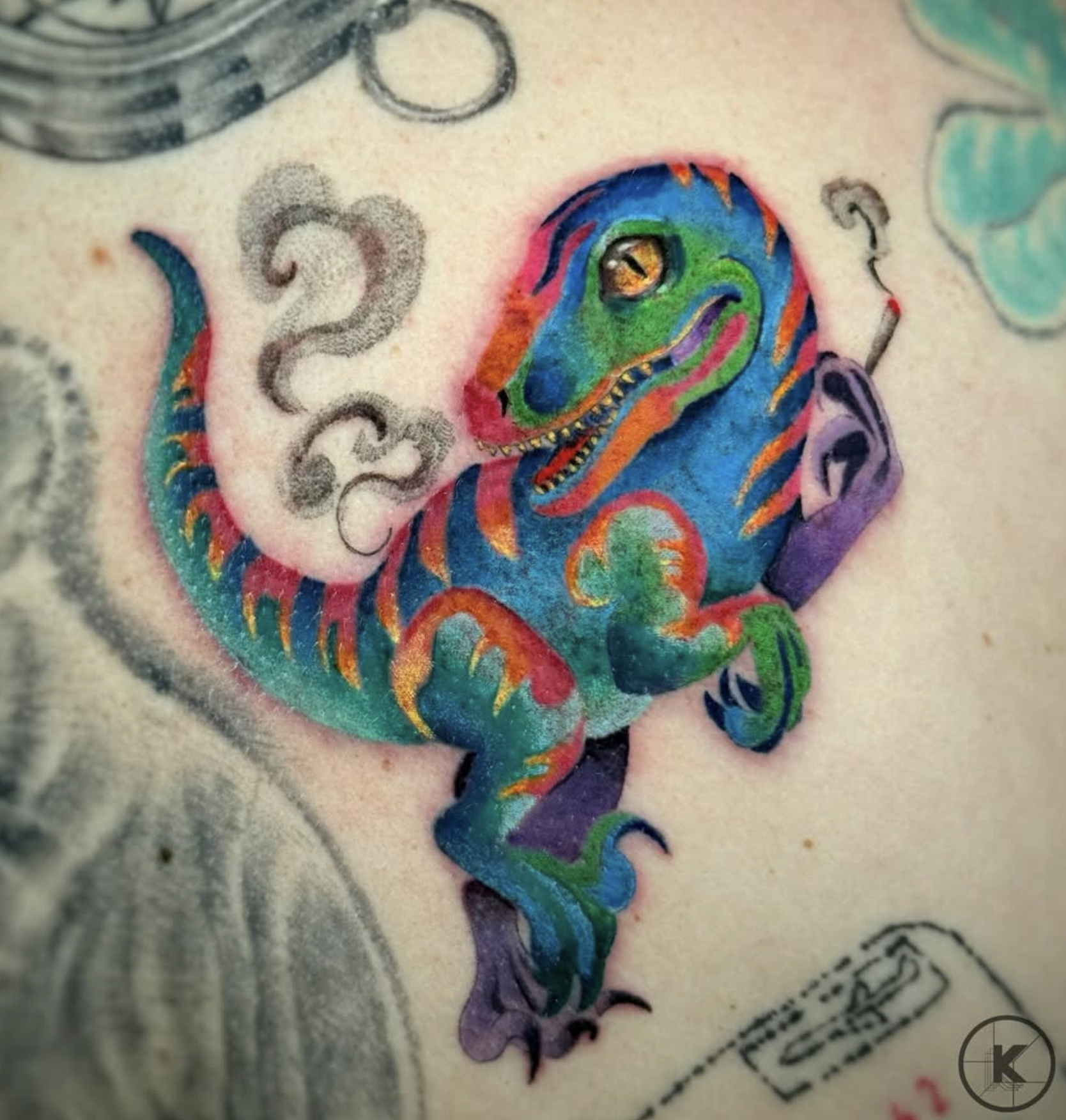 Colorful Velociraptor Dinosaur 