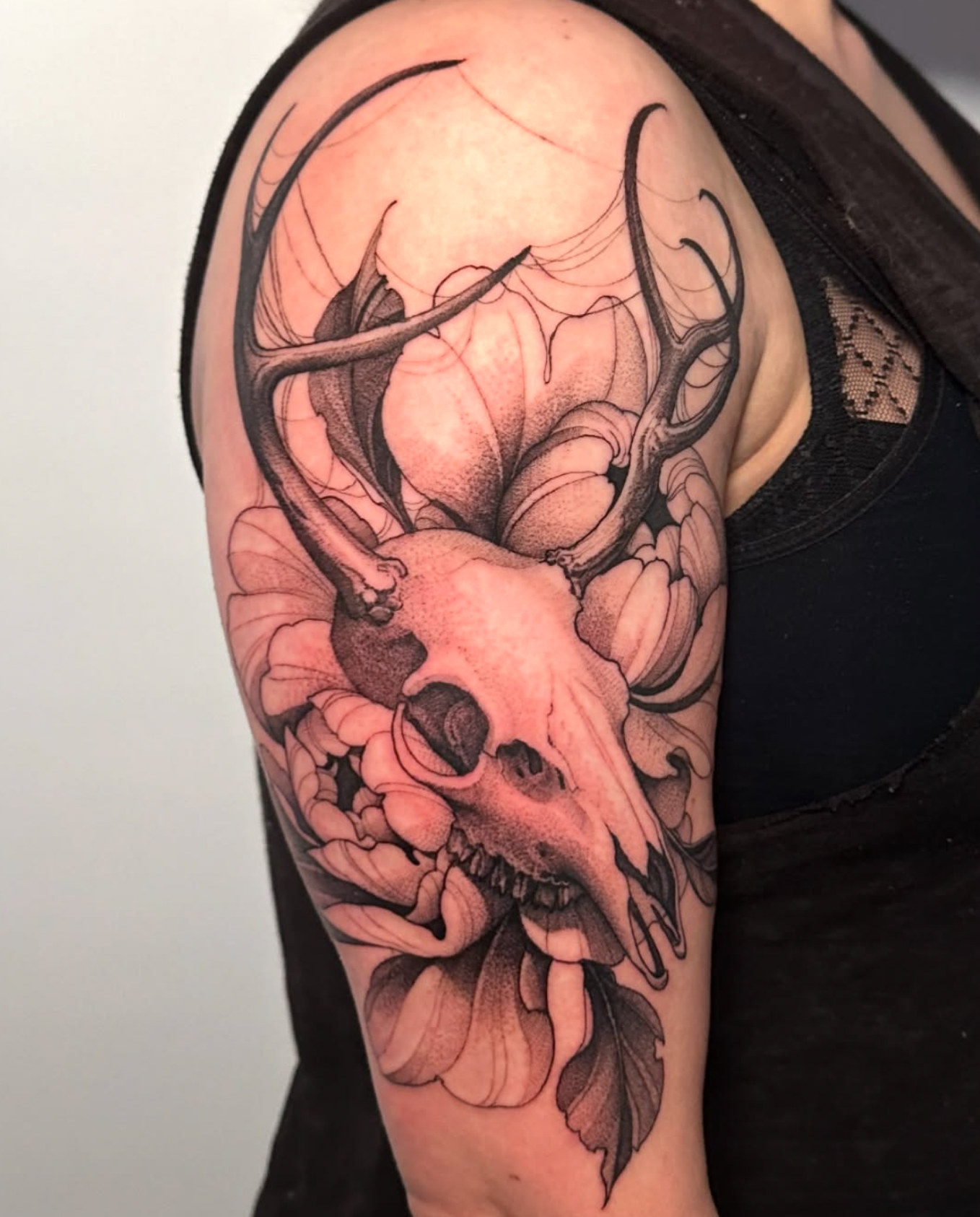 Skull with Floral Elements