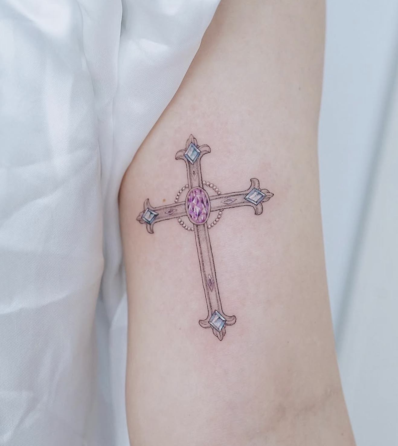 Elegant Cross with Gemstones